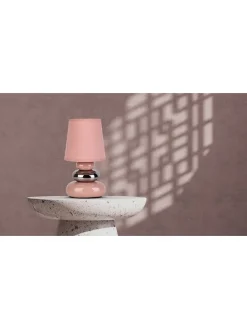 Tischleuchte "Stoney" in Rosa - (H)31 x Ø 16 cm