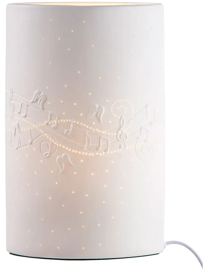 Tischleuchte "Weihnachtsklänge" in Weiß - (B)18 x (H)28,5 cm