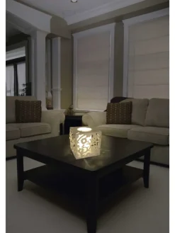 Tischleuchte "WHITE LINE" in weiß - (L)16.5 cm x (B)16.5 cm x (H)18 cm