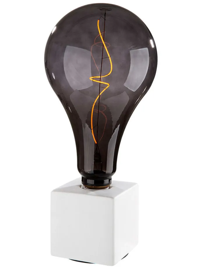 Tischleuchte "Würfel" in Weiß/ Schwarz - (B)10 x (H)10 x (T)19 cm