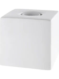 Tischleuchte "Würfel" in Weiß/ Schwarz - (B)10 x (H)10 x (T)19 cm