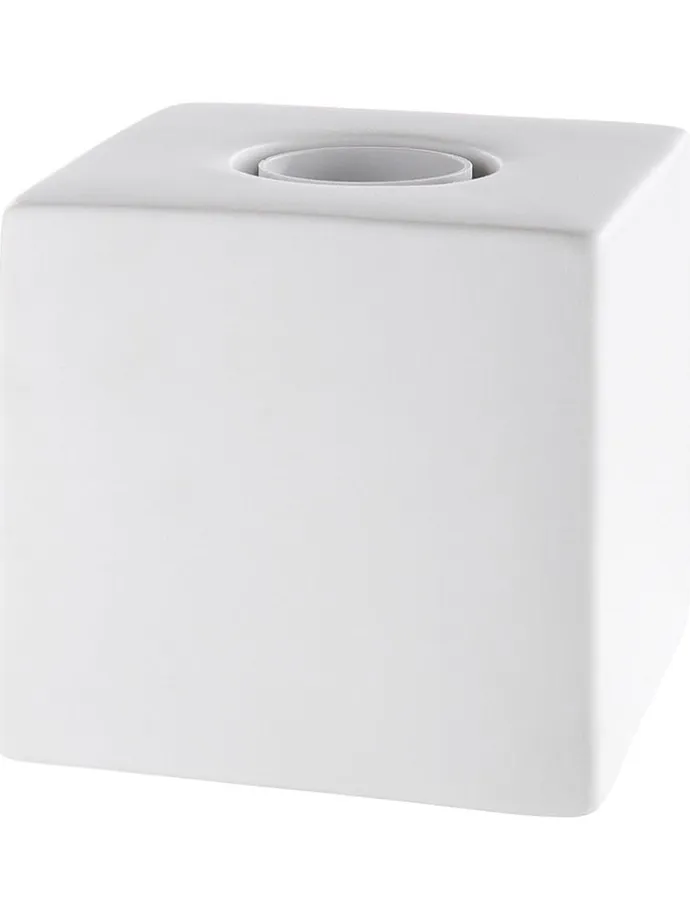 Tischleuchte "Würfel" in Weiß/ Schwarz - (B)10 x (H)10 x (T)19 cm