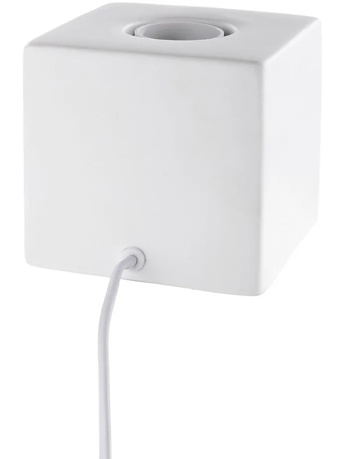 Tischleuchte "Würfel" in Weiß/ Schwarz - (B)10 x (H)10 x (T)19 cm