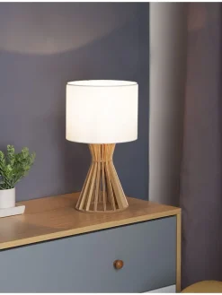 Tischleuchten CARRION in Braun/Weiß - (W) 27 x (H) 37 x (L) 27 cm