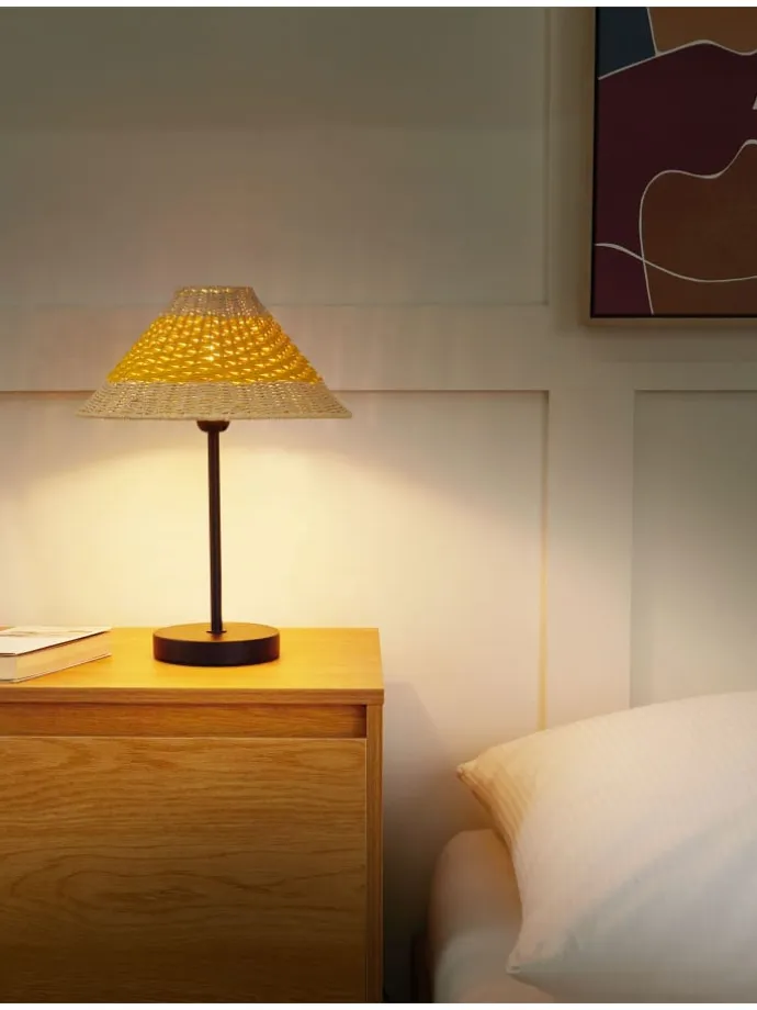 Tischleuchten MOMBA in Beige/Gelb/Schwarz - (W) 30 x (H) 40 x (L) 30 cm