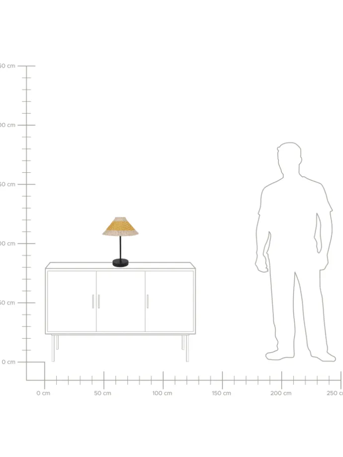 Tischleuchten MOMBA in Beige/Gelb/Schwarz - (W) 30 x (H) 40 x (L) 30 cm