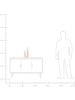 Tischleuchten TULUN in Rosa/Weiß - (W) 25 x (H) 40 x (L) 25 cm