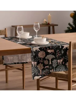 Tischläufer "Christmas Artic" in Schwarz/ Bunt