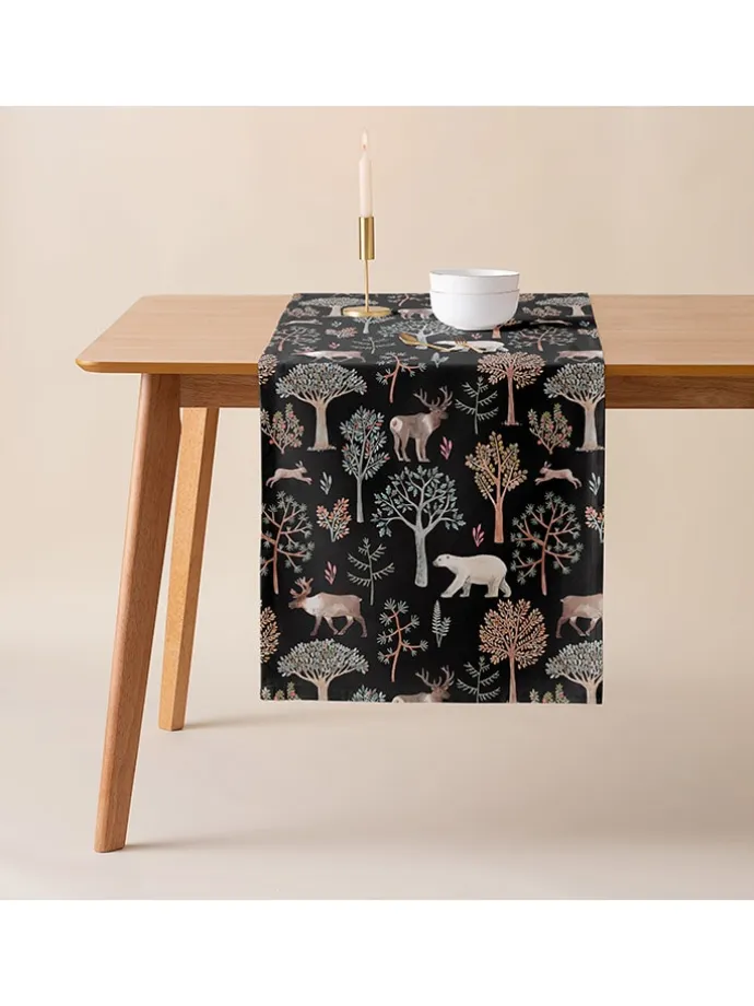 Tischläufer "Christmas Artic" in Schwarz/ Bunt