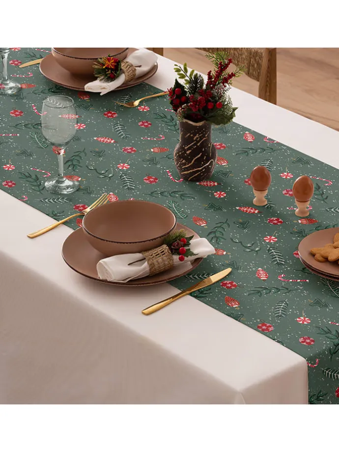 Tischläufer "Christmas Maison" in Grün/ Rot