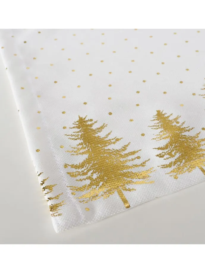 Tischläufer "Platina" in Weiß/ Gold - (L)140 x (B)40 cm