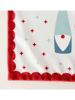 Tischläufer "Remsy" in Weiß/ Rot/ Mint - (L)140 x (B)40 cm