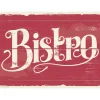 Tischsets I Platzsets abwaschbar - Bistro Schriftzug Retro - aus erstklassigem Vinyl (Kunststoff Ð BPA-frei) - 4 Stück - 44 x 32 cm - rutschfeste Tischdekoration