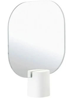 Tischspiegel "Time" in Weiß - (B)20 x (H)26,5 x (T)6 cm