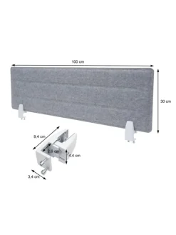 Tischtrennwand G76, 100x30cm schwarz