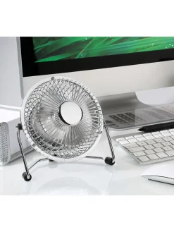 Tischventilator "Vento" in Silber - (H)14,5 cm