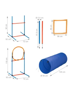 76-tlg. Agility Set in Blau/ Orange