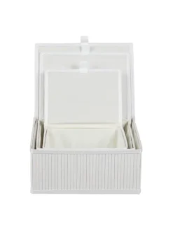 3-tlg. Aufbewahrungskorb Set in Weiß