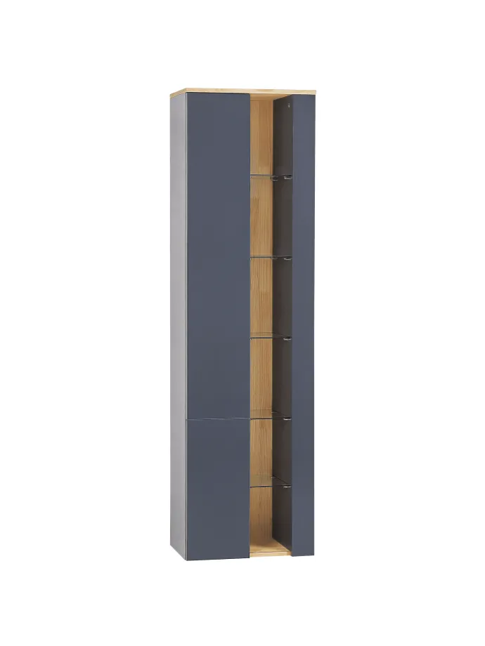 4-tlg Badezimmerschrank FIGUERES in Grau/Braun