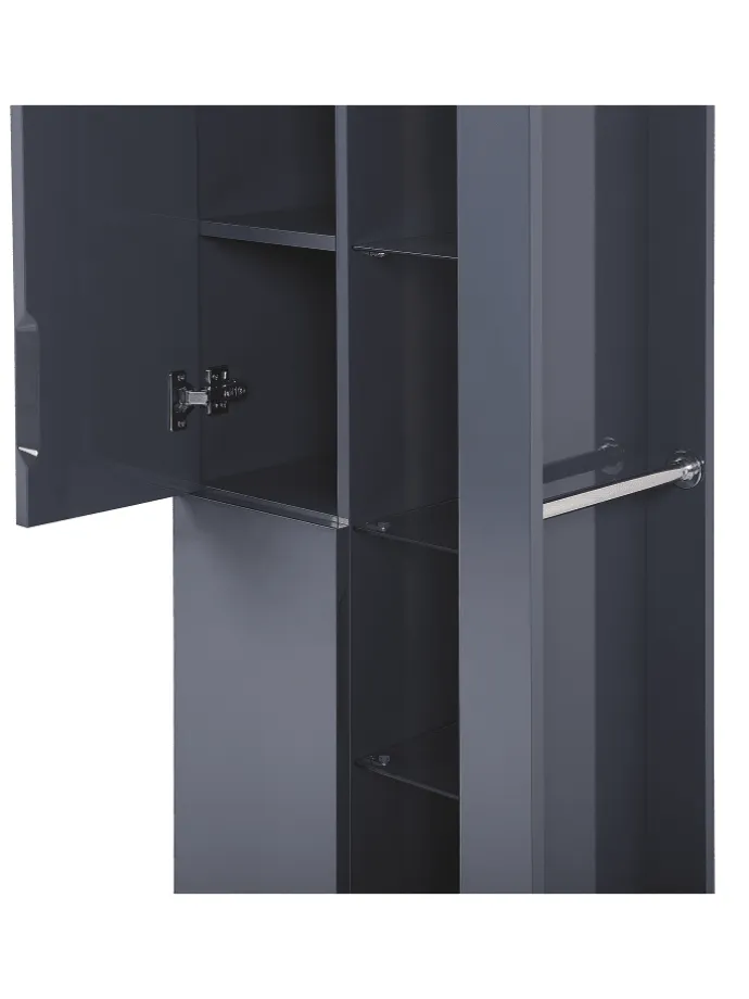 4-tlg Badezimmerschrank FIGUERES in Grau/Braun