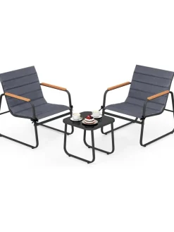 3-tlg. Balkonmöbel Set in Grau