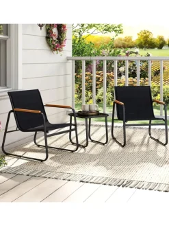 3-tlg. Balkonmöbel Set in Grau