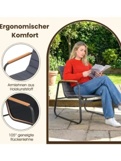 3-tlg. Balkonmöbel Set in Grau