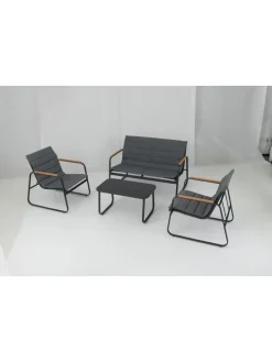 4-tlg. Balkonmöbel Set in Grau