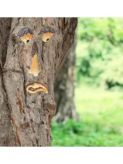 4tlg. Baumgesicht in Mehrfarbig