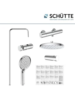 6tlg. Überkopfbrause-Set ''Madrid'' in Chrom