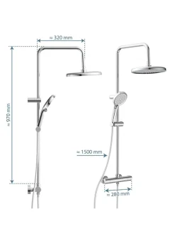 6tlg. Überkopfbrause-Set ''Madrid'' in Chrom