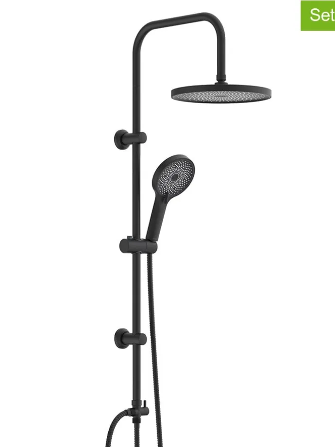6tlg. Überkopfbrause-Set ''Valencia'' in Schwarz