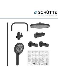 6tlg. Überkopfbrause-Set ''Valencia'' in Schwarz