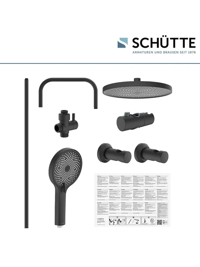 6tlg. Überkopfbrause-Set ''Valencia'' in Schwarz