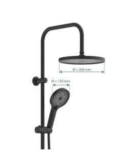 6tlg. Überkopfbrause-Set ''Valencia'' in Schwarz