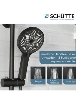 6tlg. Überkopfbrause-Set ''Valencia'' in Schwarz