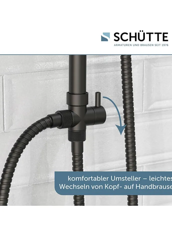 6tlg. Überkopfbrause-Set ''Valencia'' in Schwarz