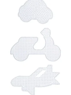 3tlg. Bügelperlen-Stiftplatten-Set "motor Fun" in Transparent