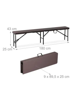 3-tlg. Bierzeltgarnitur in Braun