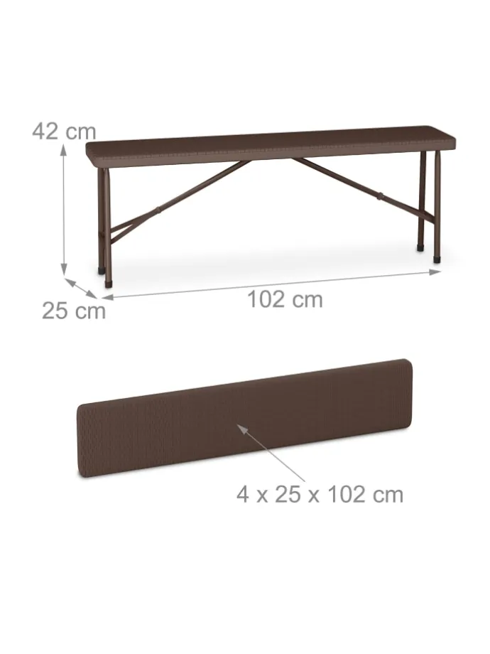 3-tlg. Bierzeltgarnitur in Braun