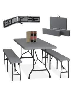 3-tlg. Bierzeltgarnitur in Grau