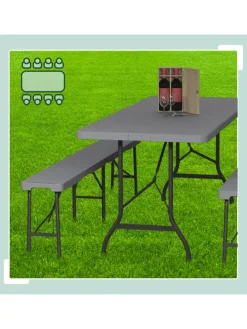 3-tlg. Bierzeltgarnitur in Grau