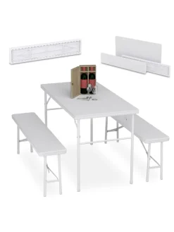 3-tlg. Bierzeltgarnitur in Weiß