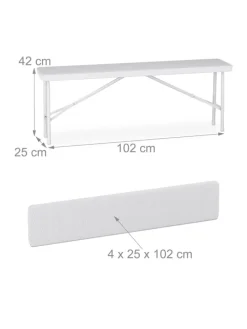 3-tlg. Bierzeltgarnitur in Weiß