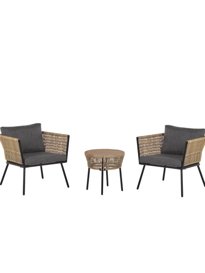 3-tlg Bistro Set GARGANO in Braun/Grau
