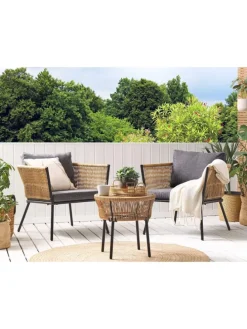 3-tlg Bistro Set GARGANO in Braun/Grau