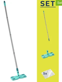 3tlg. Bodenwischer-Set "Clean & Away" in Türkis