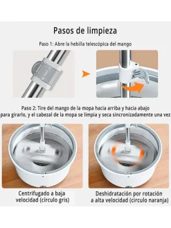 2tlg. Bodenwischer-Set in Weiß