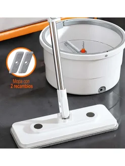 2tlg. Bodenwischer-Set in Weiß