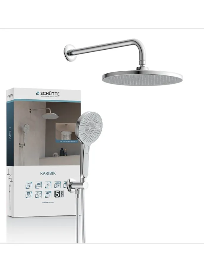 5tlg. Brause-Set ''Karibik'' in Chrom/ Hellgrau